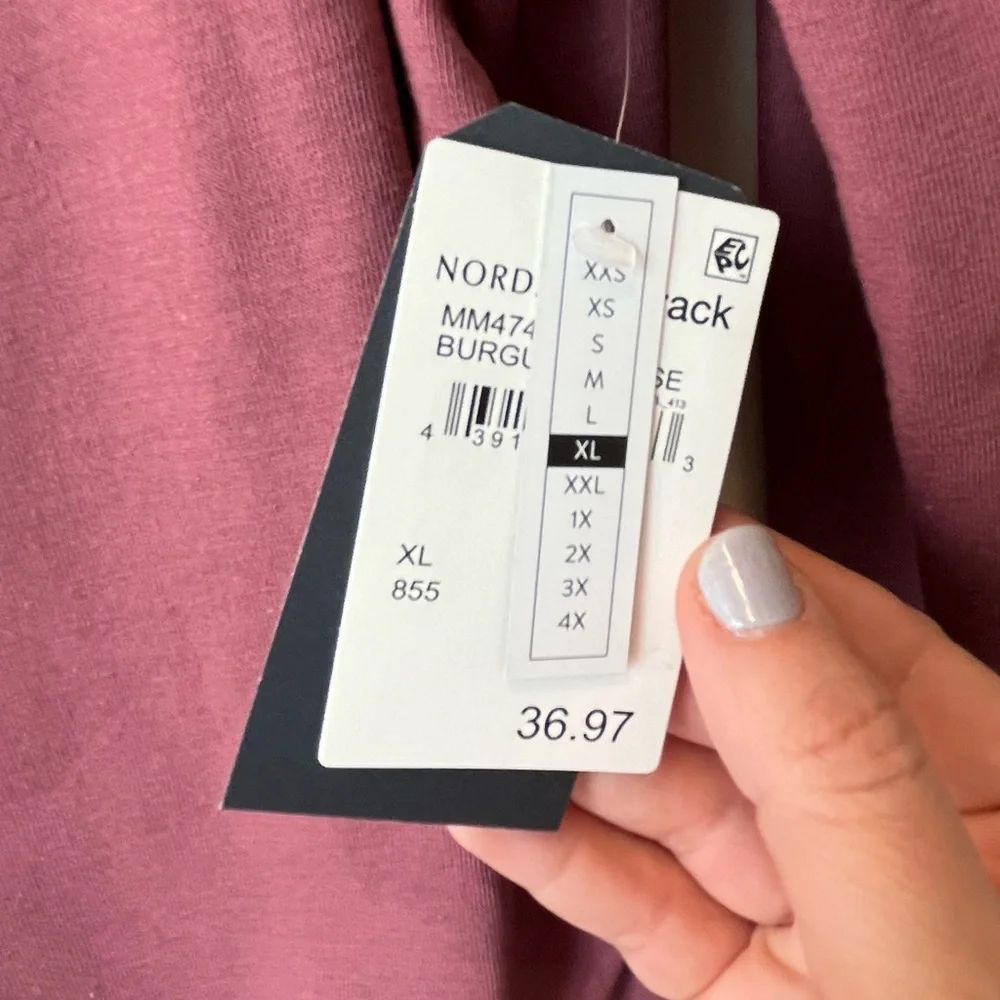 Melrose and Market Long Sleeve Side Ruched Dress, Burgundy Rose, Size XL - Picture 5 of 5